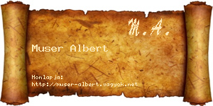 Muser Albert névjegykártya